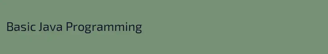 Basic Java Programming